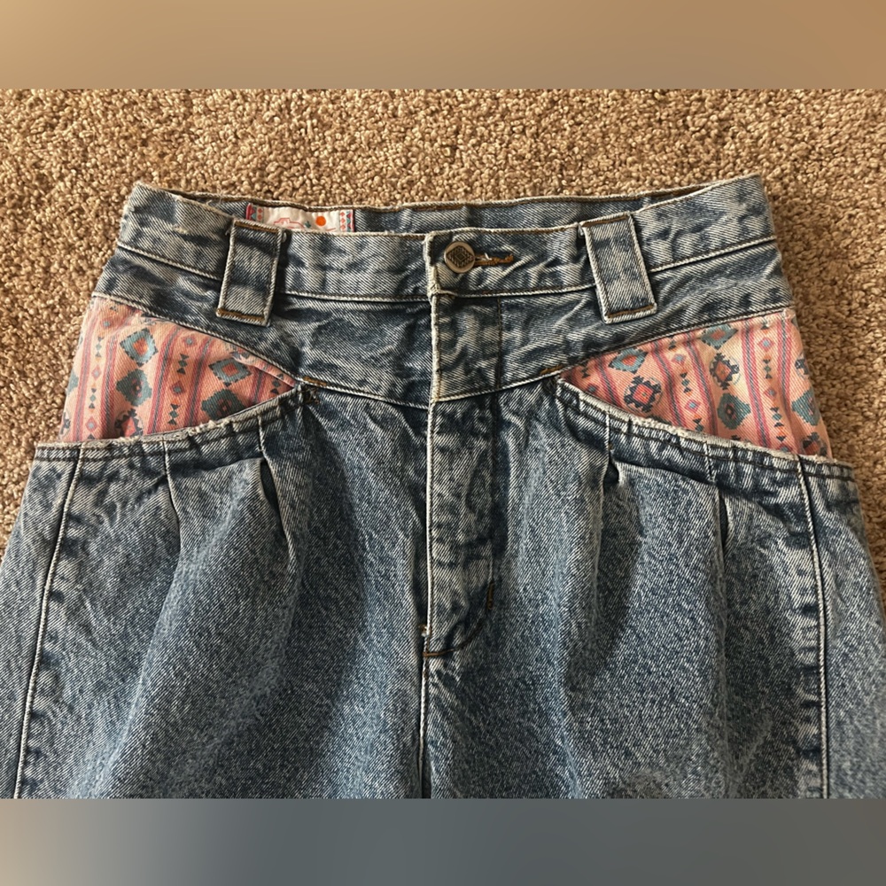 OVO Blue Denim Pants with Pink Pattern